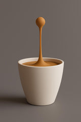 Floating Espresso Macchiato Drop Sculpture | 3D Printed Coffe Cups Art | Unique Coffee Lover Gift