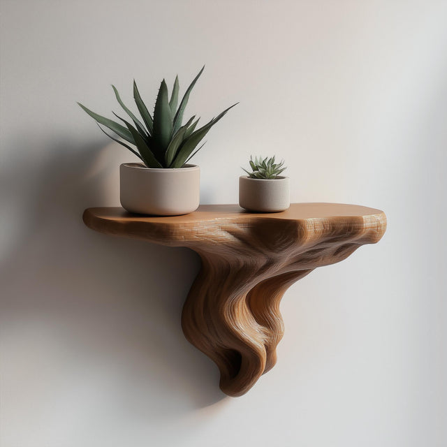 Tree Root Wall Shelf | Organic 3D Printed Shelf | Nature Inspired Floating Ledge | Modern Earthy Home Decor | Plant Display Shelf