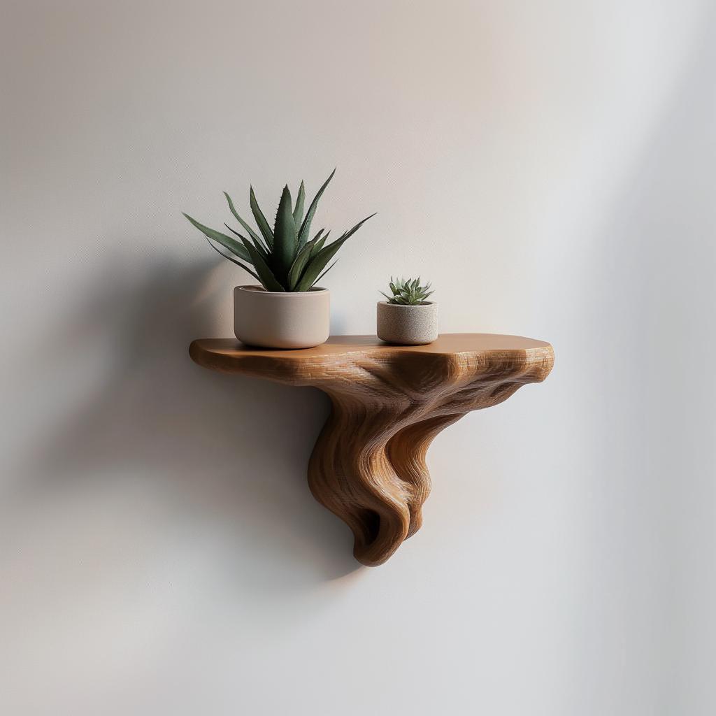 Tree Root Wall Shelf | Organic 3D Printed Shelf | Nature Inspired Floating Ledge | Modern Earthy Home Decor | Plant Display Shelf
