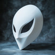 3D Printed Alien Mask | Futuristic Phantom Minimalist Sci-Fi Mask | Cyberpunk Cosplay Extraterrestrial Costume Mask | Space Warrior Mask