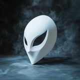 3D Printed Alien Mask | Futuristic Phantom Minimalist Sci-Fi Mask | Cyberpunk Cosplay Extraterrestrial Costume Mask | Space Warrior Mask