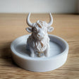 Highland Cow Jewelry Dish | 3D Printed Ring Holder | Cute Cow Trinket Tray | Farmhouse Jewelry Organizer | Rustic Ring Dish | Gift for Her