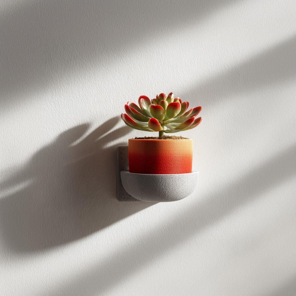 3D Printed Mug Flowerpot Shelf | Decorative Wall Mounted Shelf | Modern Shelf for Plants | Minimalist Home Accent | Unique Wall Decor