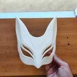 Japanese Fox Spirit Mask | Half Face Cosplay Mask | 3D Printed Samurai Warrior Mask | Anime Fox Mask | Theater Halloween Mask