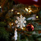 10x 3D Printed Snowflake Christmas Tree Ornaments | Modern Geometric Snowflake Decor | Minimal Winter Holiday Decoration for Cozy Homes