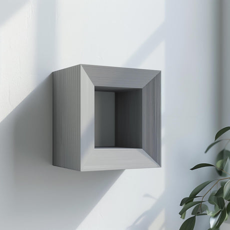 3D Printed Geometric Wall Shelf | Modern Minimalist Floating Shelf Design | Unique Square Shape Decor