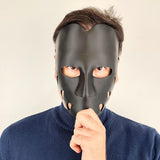 Black 3D Printed Face Mask | Lightweight Cosplay Mask | Horror Costume Mask