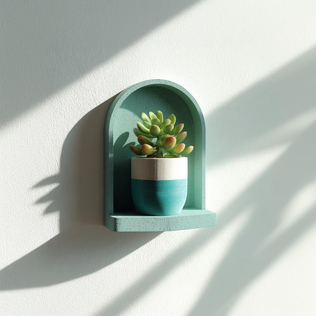 3D Printed Wall Shelf | Small Plant Display Shelf | Meditation Altar Shelf | Mini Shelf | Aesthetic Boho Room Wall Hanging Decor