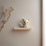 3D Printed Fox Wall Shelf | Minimal Character Floating Ledge Display | Cute Modern Room Decor Accent for Kids Rooms and Cozy Home Interiors