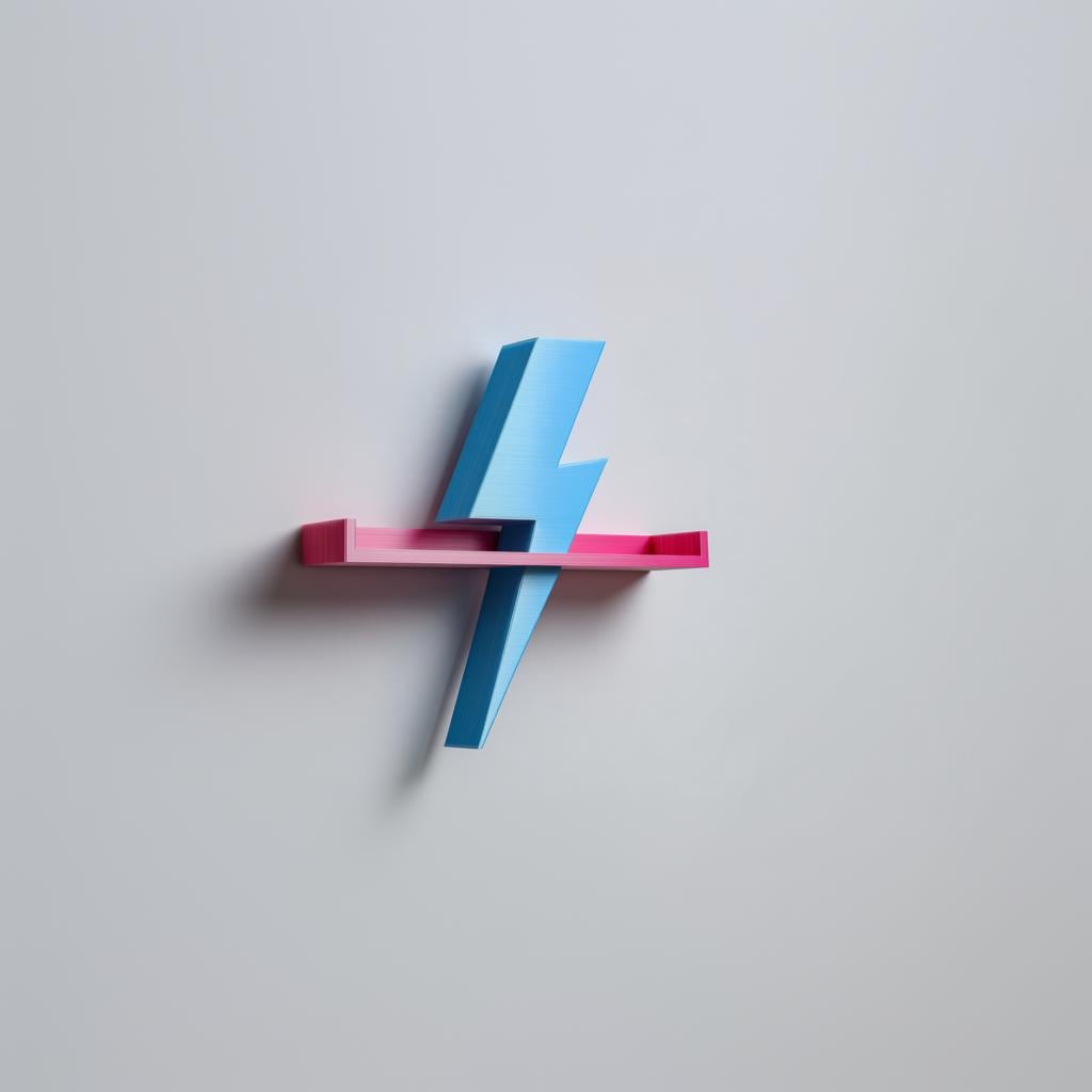 3D Printed Lightning Bolt Wall Shelf | Floating Ledge Display for Collectibles | Modern Wall Decor Accent for Kids Rooms Gaming and Offices