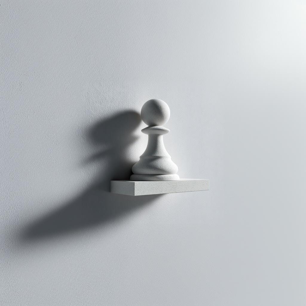 3D Printed Chess Pawn Wall Shelf | Minimal Floating Ledge Display | Modern Geeky Room Decor Accent for Game Rooms Offices and Libraries