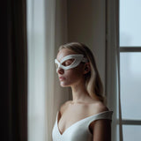 3D Printed Futuristic Eye Mask Glasses | Minimal Sculptural Statement Accessory | Cosplay Costume Party and Modern Fashion Photoshoot Prop