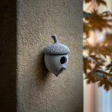 3D Printed Acorn Birdhouse Wall Decor with Removable Roof | Whimsical Cottage Bird House Sculpture for Balcony, Garden or Entryway Accen