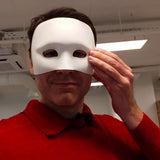 3D Printed Half Face Mask for Cosplay | DIY Painting Costume Design Masks | White Lightweight Craft Base for Halloween, Theater Art Projects