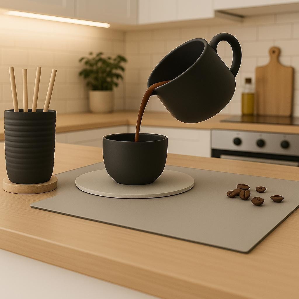 3D Floating Coffee Pour Optical Illusion | Decords