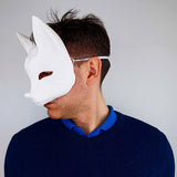 3D Printed Kitsune Mask | Fox Spirit Mask | Japanese Cosplay Festival Mask | Anime Mythical Fox Mask | Fox Demon Mask