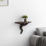 Twisted Root Wall Shelf | Organic Floating Shelf for Plants | 3D Printed Tree Shelf | Rustic Natural Decor Brown Nature Wall Art Decoration