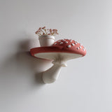 3D Printed Amanita Mushroom Wall Shelf | Fantasy Toadstool Floating Display | Magical 3D Printed Accent for Cottagecore and Cozy Interiors