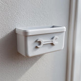 3D Printed Tool Wall Organizer Shelf | Minimal Garage Storage Bin with Wrench Icon | Modern Floating Caddy for Workshop and Utility Rooms