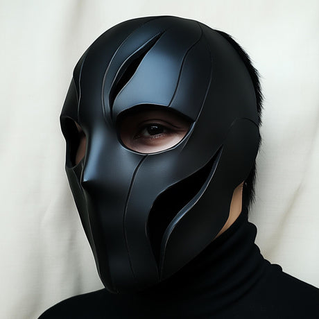 Black Tactical Face Mask | 3D Printed Full Face Mask for Men | Cyberpunk Costume Prop | Halloween Cosplay Mask | Matte Armor Mask