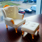 Dollhouse Sofa & Ottoman | 1:12 Scale Miniature Furniture | 3D Printed Victorian Chair | Elegant Dollhouse Decor | Miniature Armchair
