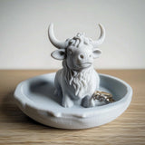 Cow Jewelry Dish | 3D Printed Ring Holder | Highland Cow Trinket Dish | Cute Cow Jewelry Organizer | Farmhouse Decor | Gift for Her