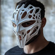 Biomorphic Cyberpunk Warrior Mask | 3D Printed Futuristic Skeleton Mask | Sci-Fi Cosplay Mask