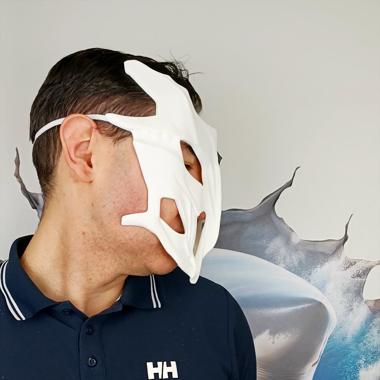 Biomorphic Cyberpunk Warrior Mask | 3D Printed Futuristic Skeleton Mask | Sci-Fi Cosplay Mask