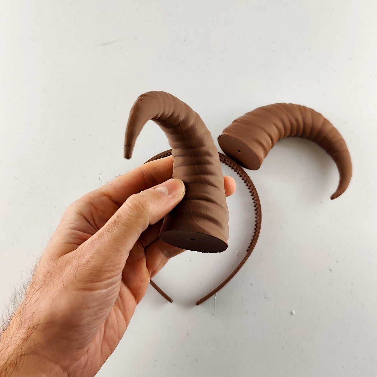 Curved Ram Horns | 3D Printed Demon Horns | Fantasy Cosplay Headpiece | Gothic Costume Horns | Halloween Witchcraft Headdress | LARP