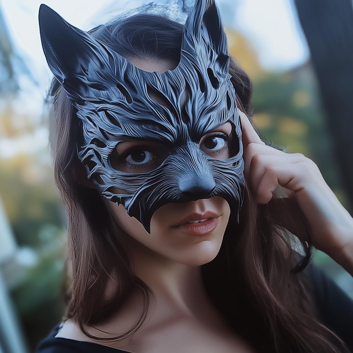 Werewolf Masquerade Mask | 3D Printed Wolf Mask for Women | Gothic Costume Mask | Halloween Party Cosplay | Fantasy Creature Face Mask