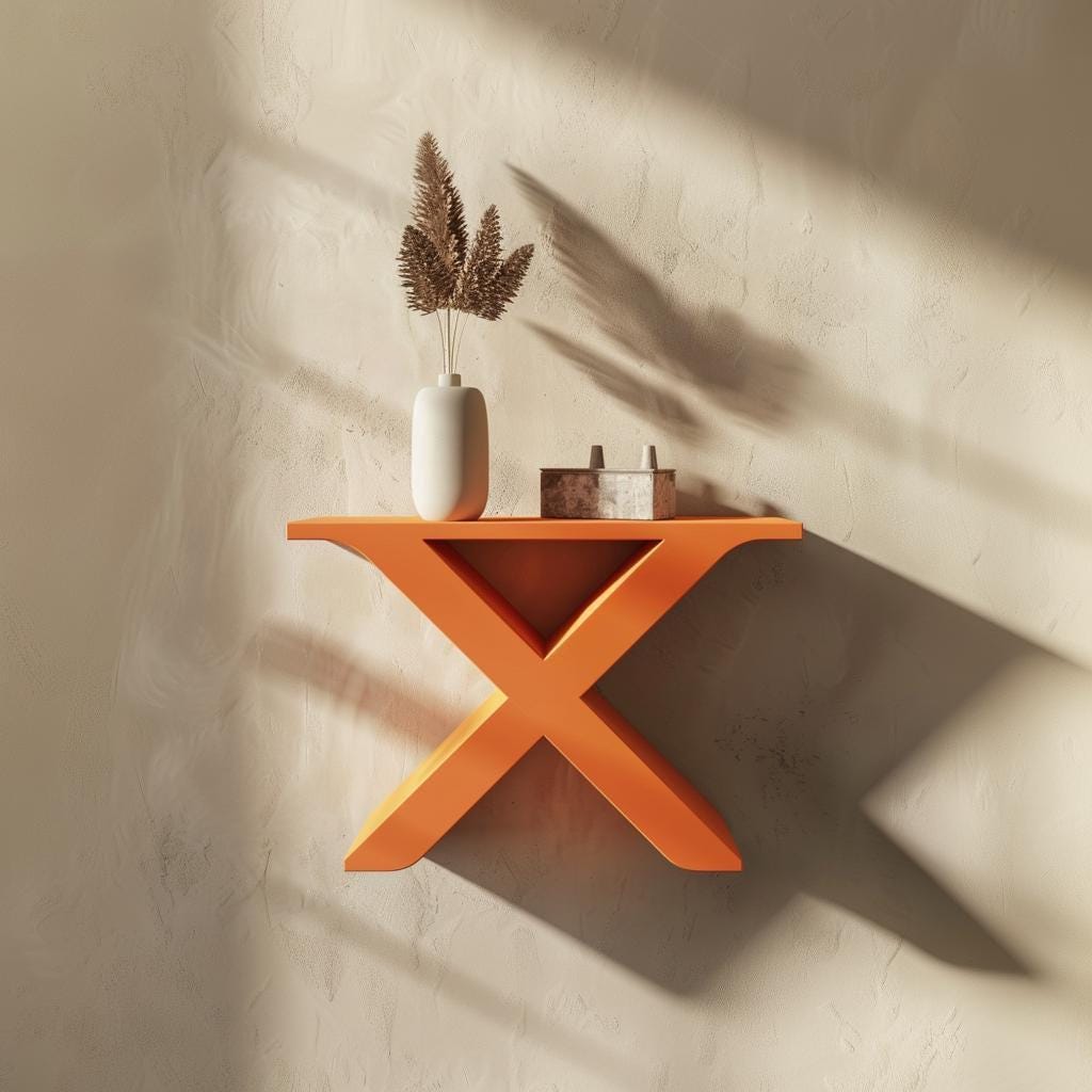 3D Printed X-Shaped Wall Shelf | Modern Floating Shelf with Geometric Design | Minimalist Wall Decor Accent for Stylish Home Interiors