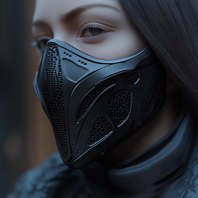 Cyberpunk Mask | Tactical Cosplay Futuristic Warrior Mask | 3D Printed Sci-Fi Face Mask | Cyber Ninja Post Apocalyptic Mask | Assassin Mask