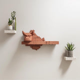 3D Printed Dragon Wall Shelf | Fantasy Cracked Brick Floating Ledge | Unique Modern Wall Decor Accent for Cozy Gaming Rooms and Home Offices