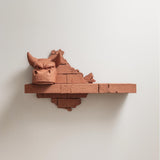 3D Printed Dragon Wall Shelf | Fantasy Cracked Brick Floating Ledge | Unique Modern Wall Decor Accent for Cozy Gaming Rooms and Home Offices