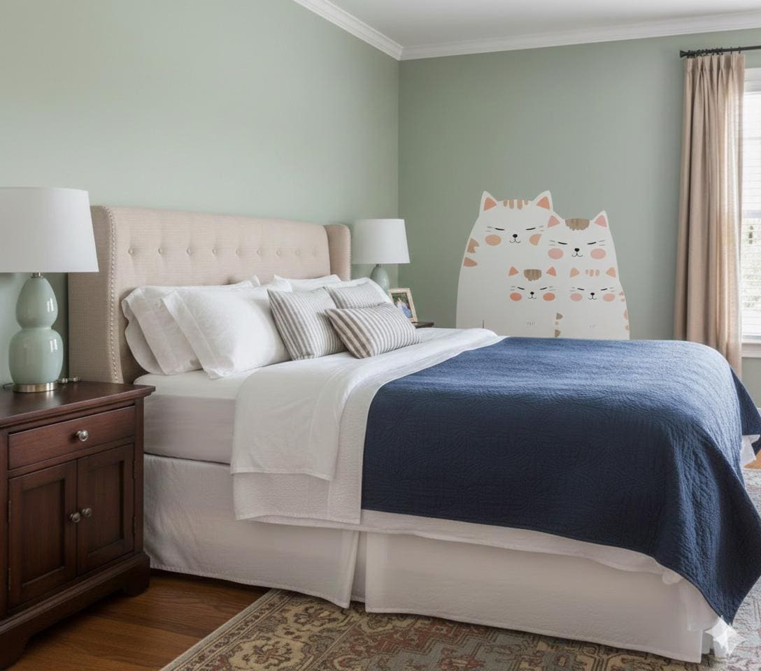 Cute Cat Family Wall Decal | Nursery Animal Sticker | Kittens Wall Art | Kids Room Decor | Cozy Bedroom Mural | Removable Vinyl | Baby Gift