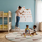 Cute Cat Family Wall Decal | Nursery Animal Sticker