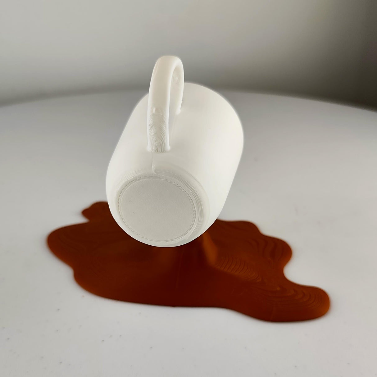 Spilled Espresso Macchiato Cup Sculpture | 3D Printed Coffe Cup Art | Coffee Lover Gift