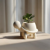 3D Printed Turtle Planter Pot | Minimal Animal Succulent Vase for Desk and Shelf | Modern Tabletop Decor for Office Bedroom Living Room