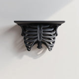 3D Printed Ribcage Wall Shelf | Gothic Spine Console Ledge | Dark Anatomical Horror Decor for Skulls, Candles, Crystals & Books Display