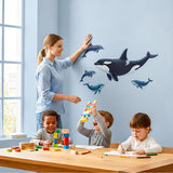 Whale Wall Decal | Ocean Nursery Decor | Dolphin Wall Sticker | Sea Life Mural | Kids Playroom Art