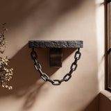 3D Printed Gothic Chain Wall Shelf | Dark Fantasy Ledge with Hanging Chain | Dungeon Style Home Decor for Entryway Shelf Accent Wall Decor