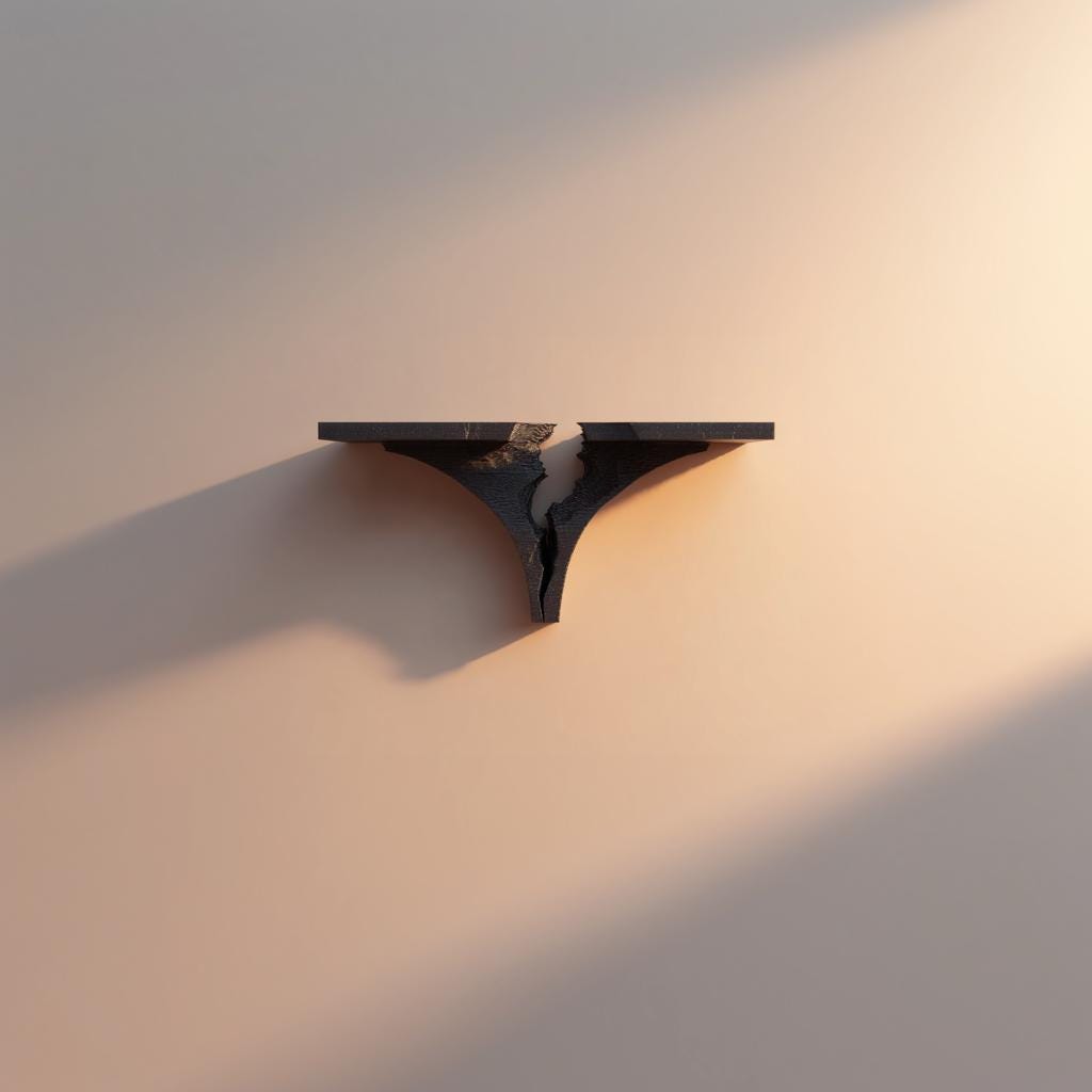 3D Printed Broken Rift Wall Shelf | Dark Fantasy Cracked Floating Ledge | Gothic Accent Shelf for Bedroom, Office and Gaming Room Decor