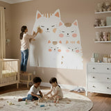 Cute Cat Family Wall Decal | Nursery Animal Sticker