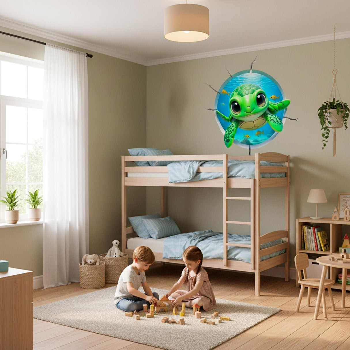 Sea Turtle Wall Decal | 3D Ocean Wall Sticker