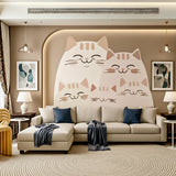 Cute Cat Family Wall Decal | Nursery Cat Stickers | Boho Kitten Wall Art | Kids Room Decor | Minimalist Pet Decal