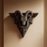 3D Printed Gothic Ram Wall Shelf | Dark Fantasy Horned Beast Wall Decor | Ram Head 3D Wall Sculpture for Gothic Home or Game Room Decor
