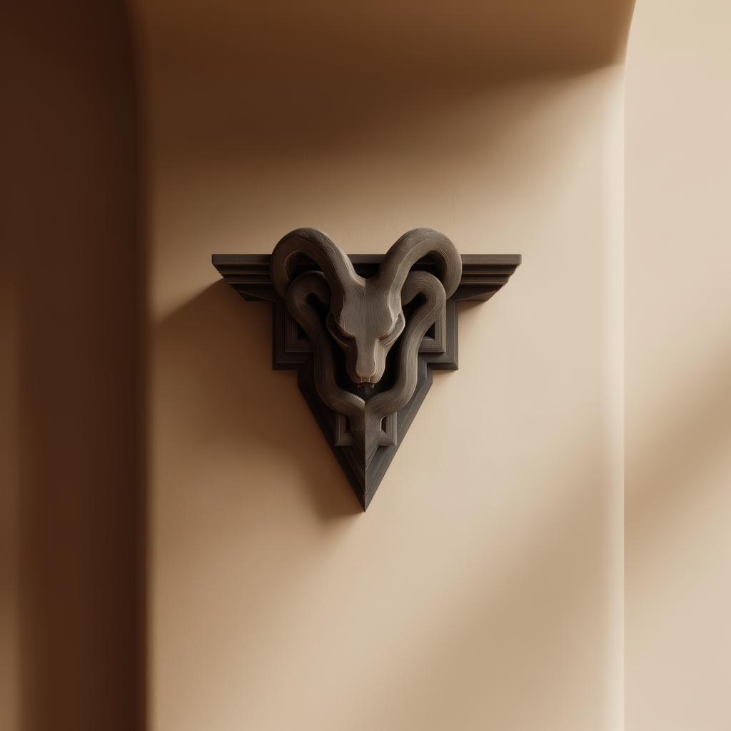 3D Printed Gothic Ram Wall Shelf | Dark Fantasy Horned Beast Wall Decor | Ram Head 3D Wall Sculpture for Gothic Home or Game Room Decor