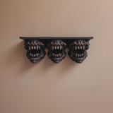 3D Printed Triple Monster Head Wall Shelf | Horror Gothic Floating Ledge | Dark Fantasy Creature Decor for Gaming Room, Bedroom or Hallway