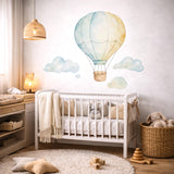 Blue Air Balloon Wall Decal | Watercolor Nursery Decor