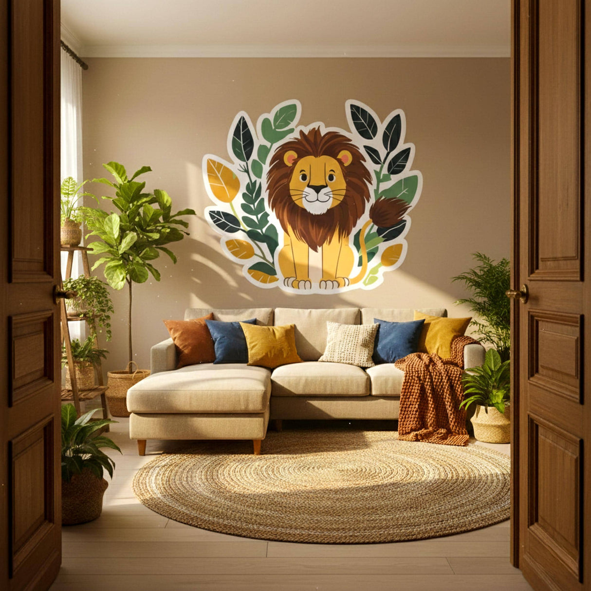 Friendly Lion Wall Decal | Safari Nursery Decor